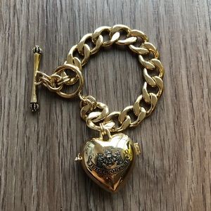 Juicy Couture Gold Lip Balm Mirror Locket Bracelet